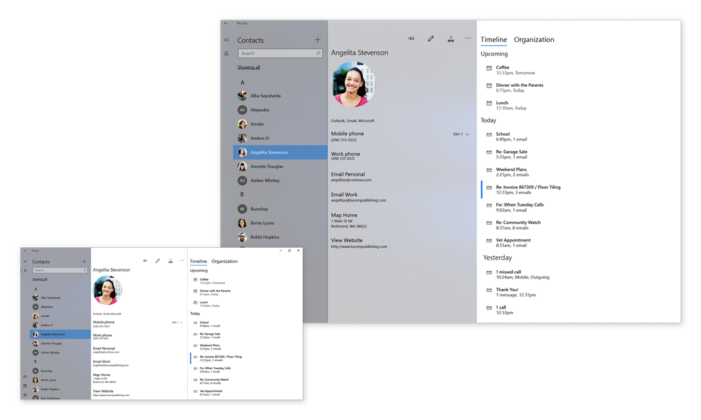 Microsoft dashboard and collaboration screens