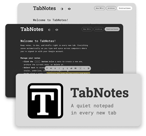 TabNotes Chrome extension